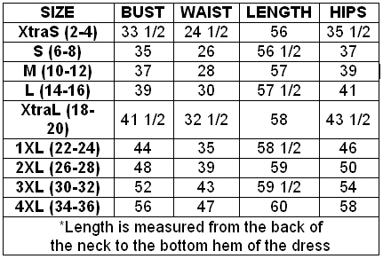 womens clothing size chart